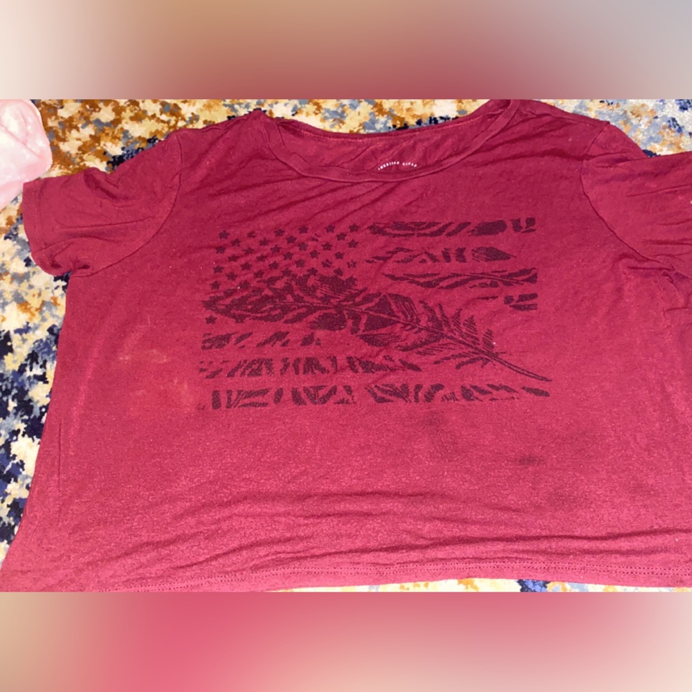 Cropped flag tshirt
